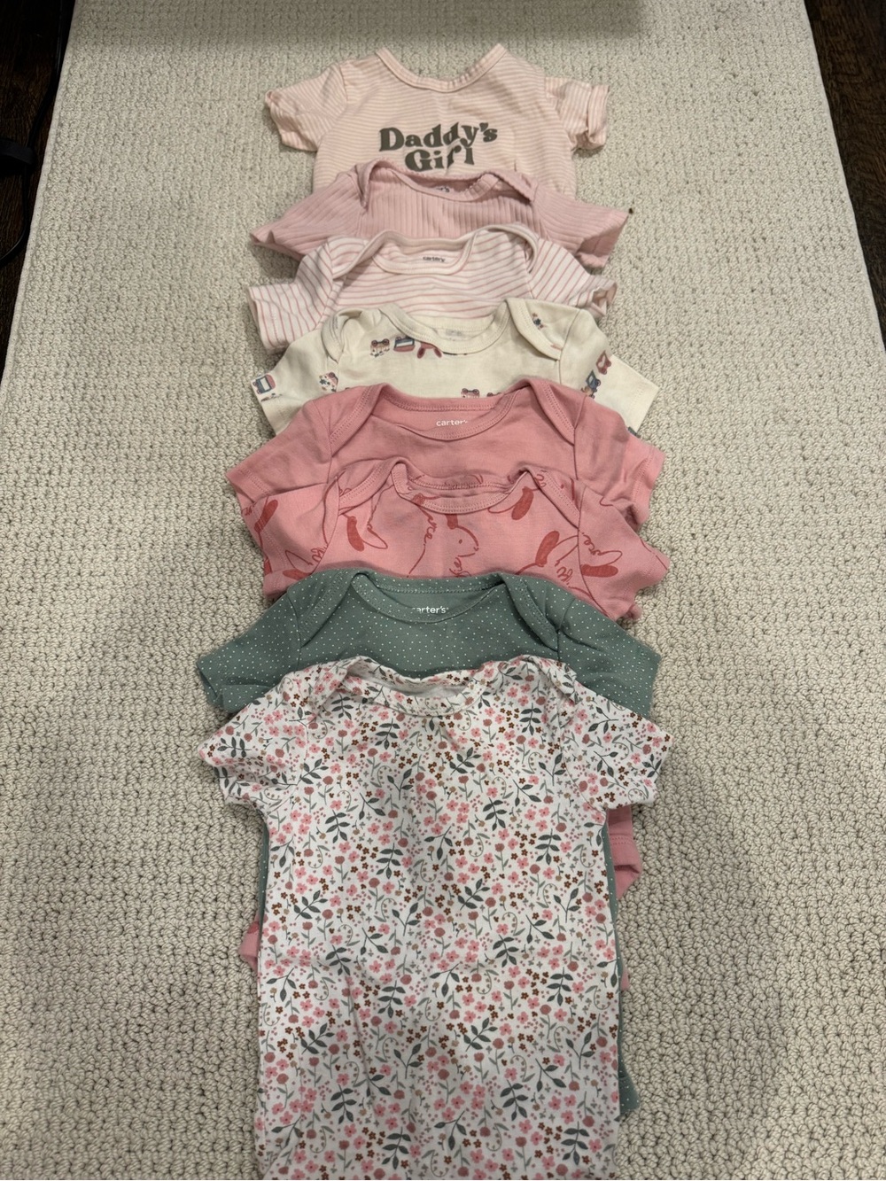 Bundle of 8 Girl Onesies size 12 months